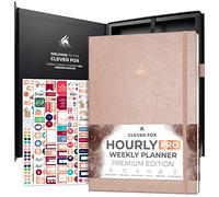Clever Fox Hourly Planner PRO Premium - Undated Schedule Planner with Daily Time Slots - Personal Organizer Notebook for Time Management - Weekly & Monthly Life Journal, A4 size (Rose Gold)