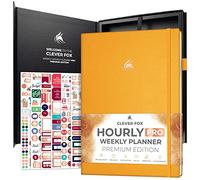 Clever Fox Hourly Planner PRO Premium - Undated Schedule Planner with Daily Time Slots - Personal Organizer Notebook for Time Management - Weekly & Monthly Life Journal, A4 size (Amber Yellow)