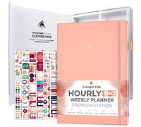 Clever Fox Hourly Planner PRO Premium - Undated Schedule Planner with Daily Time Slots - Personal Organizer Notebook for Time Management - Weekly & Monthly Life Journal, A4 size (Light Pink)