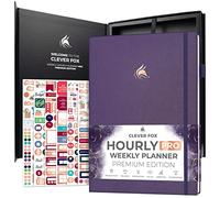 Clever Fox Hourly Planner PRO Premium - Undated Schedule Planner with Time Slots - Weekly & Monthly Organizer for Time Management, A4 (Purple)