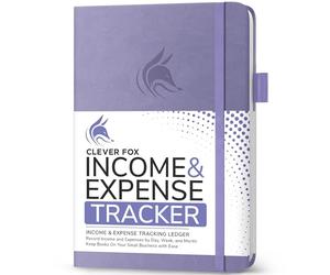 Clever Fox Income & Expense Tracker - Accounting & Bookkeeping Ledger Book for Small Business - 1-Year Record Notebook, A5 (Lavender)