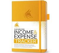 Clever Fox Income & Expense Tracker, Business Ledger 15 x 21cm Amber Yellow | Bookkeeping & accounting notebook, Finance record log book, Budget planner & monthly bill organizer, Small business supplies
