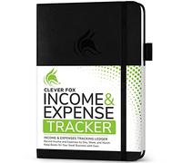 Clever Fox Income & Expense Tracker, Business Ledger 15 x 21cm Black | Bookkeeping & accounting notebook, Finance record log book, Budget planner & monthly bill organizer, Small business supplies