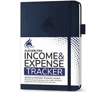 Clever Fox Income & Expense Tracker, Business Ledger 15 x 21cm Dark Blue | Bookkeeping & accounting notebook, Finance record log book, Budget planner & monthly bill organizer, Small business supplies