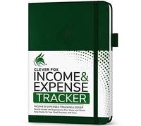 Clever Fox Income & Expense Tracker, Business Ledger 15 x 21cm Dark Green | Bookkeeping & accounting notebook, Finance record log book, Budget planner & monthly bill organizer, Small business supplies