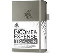 Clever Fox Income & Expense Tracker, Business Ledger 15 x 21cm Grey