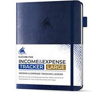 Clever Fox Income & Expense Tracker Large - Accounting & Bookkeeping Ledger Book for Small Business - 2-Year Record Notebook, A4 (Dark Blue)