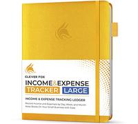 Clever Fox Income & Expense Tracker Large - Accounting & Bookkeeping Ledger Book for Small Business - 2-Year Record Notebook, A4 (Amber Yellow)