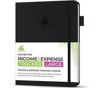 Clever Fox Income & Expense Tracker Large - Accounting & Bookkeeping Ledger Book for Small Business - 2-Year Record Notebook, A4 (Black)