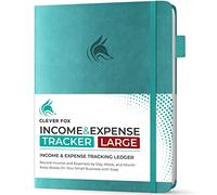 Clever Fox Income & Expense Tracker Large - Accounting & Bookkeeping Ledger Book for Small Business - 2-Year Record Notebook, A4 (Turquoise)