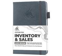 Clever Fox Inventory & Sales Log Book for Small Business - Inventory Ledger Book, Inventory Notebook, Order Tracker Book for Purchases, Sales & Reorders - Undated, Hardcover, A5, Silver Black