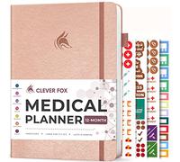 Clever Fox Large Medical Planner 12-Month - Medical Notebook, Health Diary, Wellness Journal to Track Health - 12 Months, 17.7x26.6cm (Rose Gold)