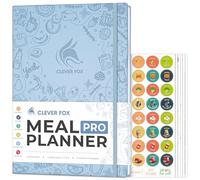 Clever Fox Meal Planner PRO, Food Journal Diary, Menu Notebook Light Blue