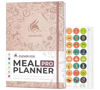 Clever Fox Meal Planner PRO, Food Journal Diary, Menu Notebook Rose Gold | Diet and fitness log for women & men, 12 months, 18 x 26 cm, Tracking meals & weight loss, Weekly meal prep, Grocery list