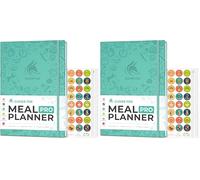 Clever Fox Meal Planner PRO - Weekly Meal Prep & Nutrition Journal with Grocery List & Weigh Loss Tracker - Diet & Fitness Log Book (Turquoise) (Pack of 2)