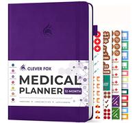 Clever Fox Medical Planner 12-Month - Medical Notebook, Health Diary, Wellness Journal & Logbook to Track Health - Self-Care Medical Journal - 12 Months, Undated, 18 x 26cm, Hardcover (Purple)