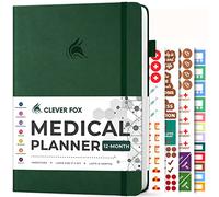 Clever Fox Medical Planner 12-Month - Medical Notebook, Health Diary, Wellness Journal & Logbook to Track Health - Self-Care Medical Journal - 12 Months, Undated, 18 x 26cm, Hardcover (Forest Green)