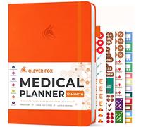 Clever Fox Medical Planner 12-Month - Medical Notebook, Health Diary, Wellness Journal & Logbook to Track Health - Self-Care Medical Journal - 12 Months, Undated, 18 x 26cm, Hardcover (Orange)