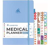 Clever Fox Medical Planner Daily - Medical Notebook, Health Diary, Wellness Journal & Logbook to Track Health - Self-Care Medical Journal - 3 Months, Undated, 18 x 26cm, Hardcover (Light Blue)