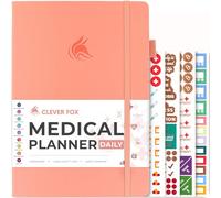 Clever Fox Medical Planner Daily - Medical Notebook, Health Diary, Wellness Journal & Logbook to Track Health - Self-Care Medical Journal - 3 Months, Undated, 18 x 26cm, Hardcover (Light Pink)