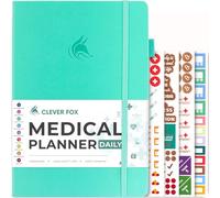 Clever Fox Medical Planner Daily - Medical Notebook, Health Diary, Wellness Journal & Logbook to Track Health - Self-Care Medical Journal - 3 Months, Undated, 18 x 26cm, Hardcover (Light Turquoise)