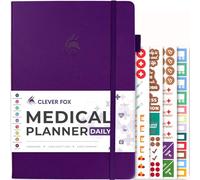 Clever Fox Medical Planner Daily - Medical Notebook, Health Diary, Wellness Journal & Logbook to Track Health - Self-Care Medical Journal - 3 Months, Undated, 18 x 26cm, Hardcover (Purple)