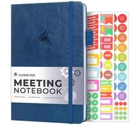 Clever Fox Meeting Notebook - Work & Business Organizer with Notes & Action Items - Notepad for Project Management & Meetings, A5 (Mystic Blue)