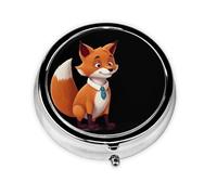 Clever Fox Mini Round Pill Box, can be Put into Wallet, Pocket, Light and Convenient, 3 Compartment Pill Box, Portable Pill Box,