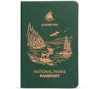 Clever Fox National Parks Passport Book - Illustrated U.S. & Canada National Park Tracker Journal & Stamp Book for Visit Notes, Memories & Photos - Gift for Hikers & Campers, 3.7”x5.6” (Forest Green)