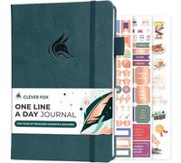 Clever Fox One Line a Day Journal 5-Year Diary for Women & Men Deep Sea | Comes with stickers, 1 sentence a day five-year journaling, 365 daily pages, undated multi year hardcover journal, 120gsm