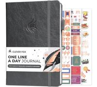 Clever Fox One Line A Day Journal - 5-Year Memory Notebook - Daily Time Capsule Diary for Women & Men -Five-Year Day-by-Day Planner (Silver Black)