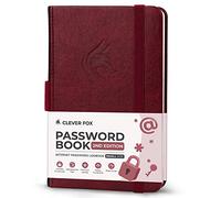 Clever Fox Password Book 2.0, Username Keeper Notebook, Small Wine Red