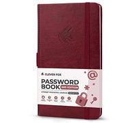 Clever Fox Password Book 2nd Edition - Hardcover Password Keeper with Laminated Alphabetical Tabs - Internet Address Notebook & Login Details Organizer Journal - 10.4x19.3cm (Wine Red)