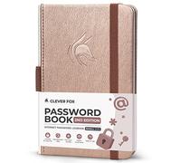 Clever Fox Password Book 2nd Edition Small - Pocket Password Keeper with Laminated Alphabetical Tabs - Internet Address Notebook & Login Details Organizer Journal - 8.9x14.2cm (Rose Gold)