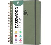 Clever Fox Password Book Keeper Notebook, Spiral-Bound Medium Cypress