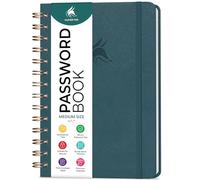Clever Fox Password Book Keeper Notebook, Spiral-Bound Medium Deep Sea