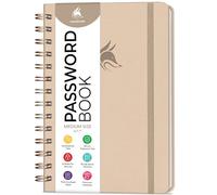 Clever Fox Password Book Keeper Notebook, Spiral-Bound Medium Seashell