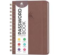 Clever Fox Password Book Keeper Notebook, Spiral-Bound Medium Terracotta