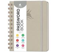 Clever Fox Password Book Spiral - Mini Internet Address Log with Alphabetical Tabs, Small Password Keeper & Organizer - Pocket 12x14cm (Foggy Alps)