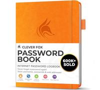 Clever Fox Password Book with alphabetical tabs. Internet Address Organizer Logbook. Small Pocket Password Keeper for Website Logins (Yellow)