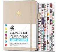 Clever Fox Planner 2nd Edition - Colored Weekly & Monthly Goal Setting Planner, Habit Trackers, Time Management and Productivity Organizer, Gratitude Journal, Undated, A5, Lasts 1 Year (Seashell, A5
