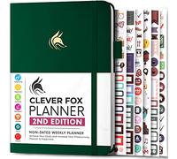 Clever Fox Planner 2nd Edition - Colorful Weekly & Monthly Goal Planner, Time Management & Productivity Organizer, Undated, A5 (Forest Green)