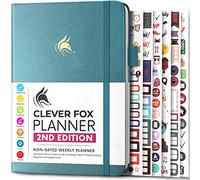 Clever Fox Planner 2nd Edition - Colorful Weekly & Monthly Goal Planner, Time Management & Productivity Organizer, Undated, A5 (Aquamarine)