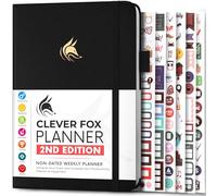 Clever Fox Planner 2nd Edition - Colorful Weekly & Monthly Goal Setting Planner, Habit Trackers, Time Management and Productivity Organizer, Gratitude Journal, Undated, A5, Lasts 1 Year - Black