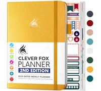 Clever Fox Planner 2nd Edition Dated Jan 2025-Jan 2026 - Colorful Weekly & Monthly Goal Setting Planner, Habit Trackers, Time Management and Productivity Organizer, Gratitude Journal, A5 (Amber