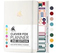 Clever Fox Planner 2nd Edition Dated Jan 2026-Jan 2027 - Colorful Weekly & Monthly Goal Setting Planner, Habit Trackers, Time Management and Productivity Organizer, Gratitude Journal, A5 (White)