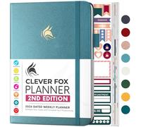 Clever Fox Planner 2nd Edition Dated Jan 2026-Jan 2027 - Colorful Weekly & Monthly Goal Setting Planner, Habit Trackers, Time Management and Productivity Organizer, Gratitude Journal, A5 (Aquamarine)