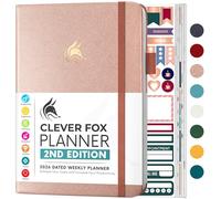 Clever Fox Planner 2nd Edition Dated Jan 2026-Jan 2027 - Colorful Weekly & Monthly Goal Setting Planner, Habit Trackers, Time Management and Productivity Organizer, Gratitude Journal, A5 (Rose Gold)