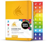 Clever Fox Planner Daily - 6-Month Undated Planner with Hourly Schedule, To-Do List & Time Management - Work & Personal Organizer, A5 (Amber Yellow)