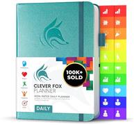 Clever Fox Planner Daily - Best Agenda & Calendar to Boost Productivity & Hit Goals - Gratitude Journal Personal Organizer - 14.5x21cm, Lasts 6 Months, Undated, Aquamarine